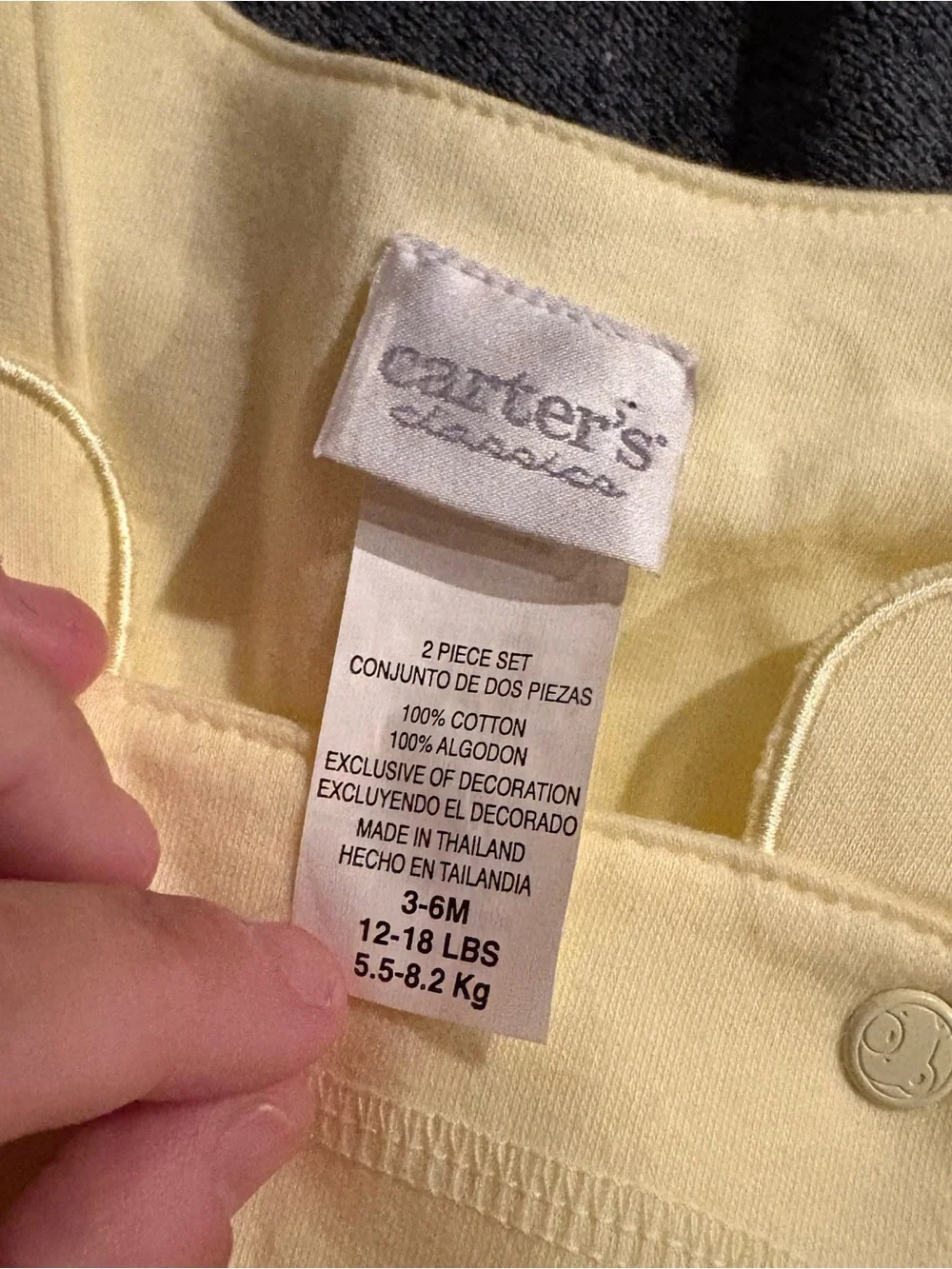 Vintage Carter's yellow cotton baby overalls size 3-6 months #babyfashion